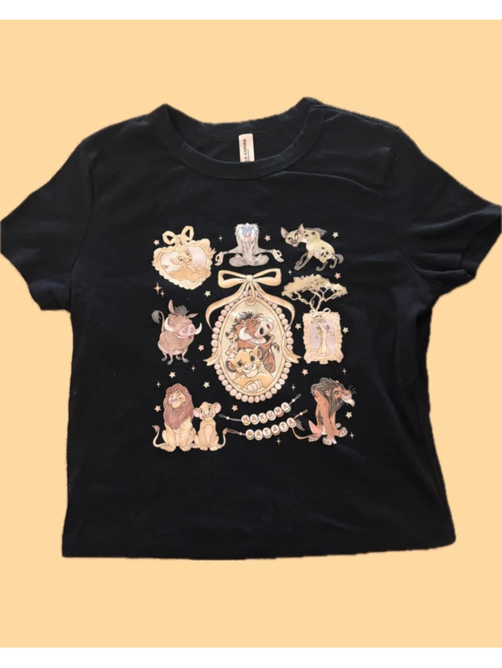 Disney The Lion King Graphic Baby Tee Women's XL Black Hakuna Matata Simba \